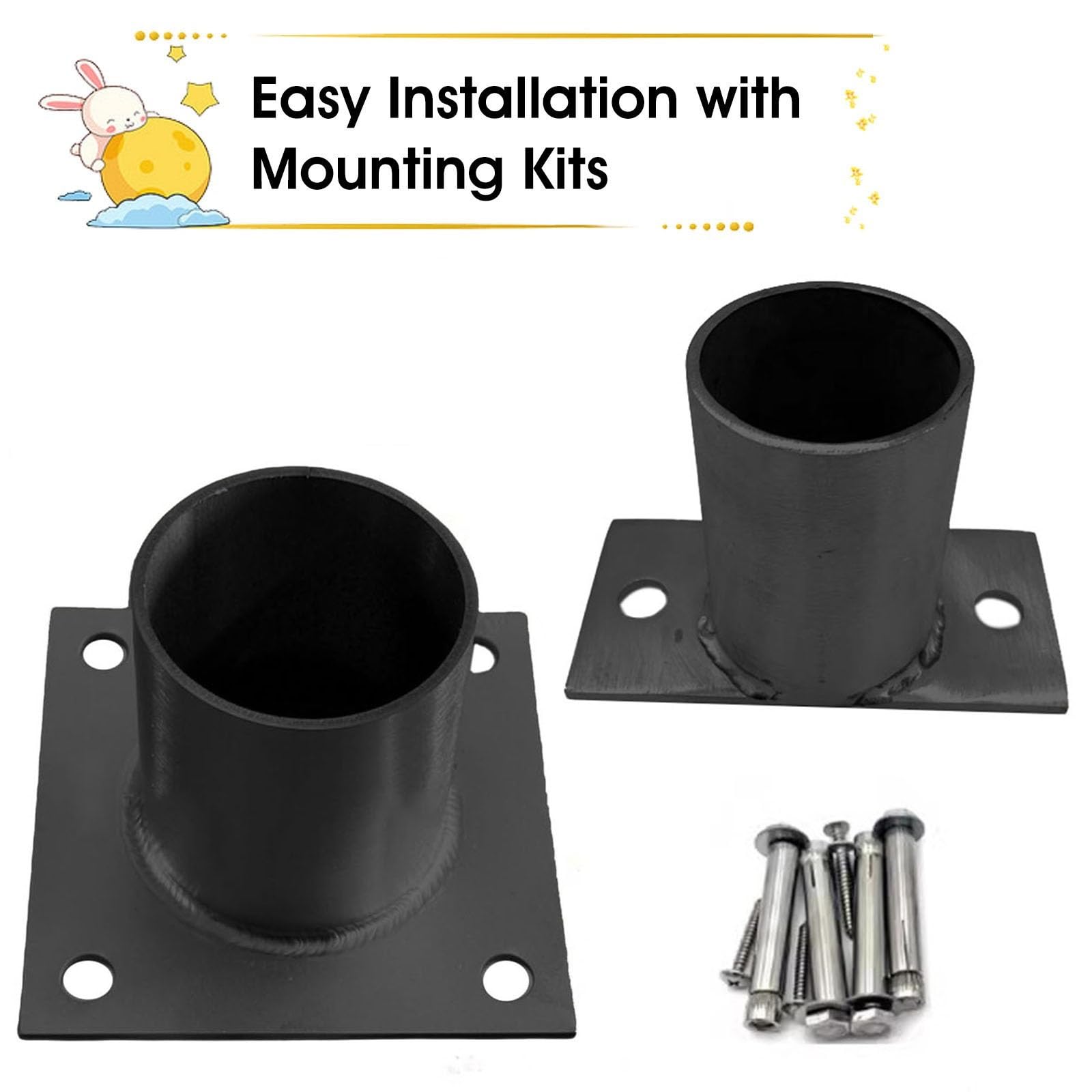 Base de anclaje de poste de acero inoxidable resistente para vallas, soporte atornillado para cubiertas elevadas y balaustradas, resistente a la intemperie