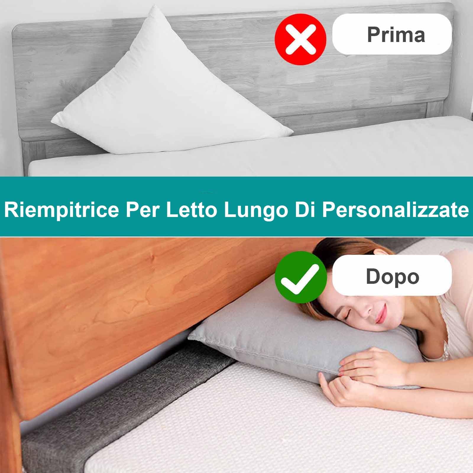 Riempitivo Per Testiera Letto Personalizzabile - Cuscino Per Spazio Tra Materasso E Parete, Lino Lavabile - Foto 2