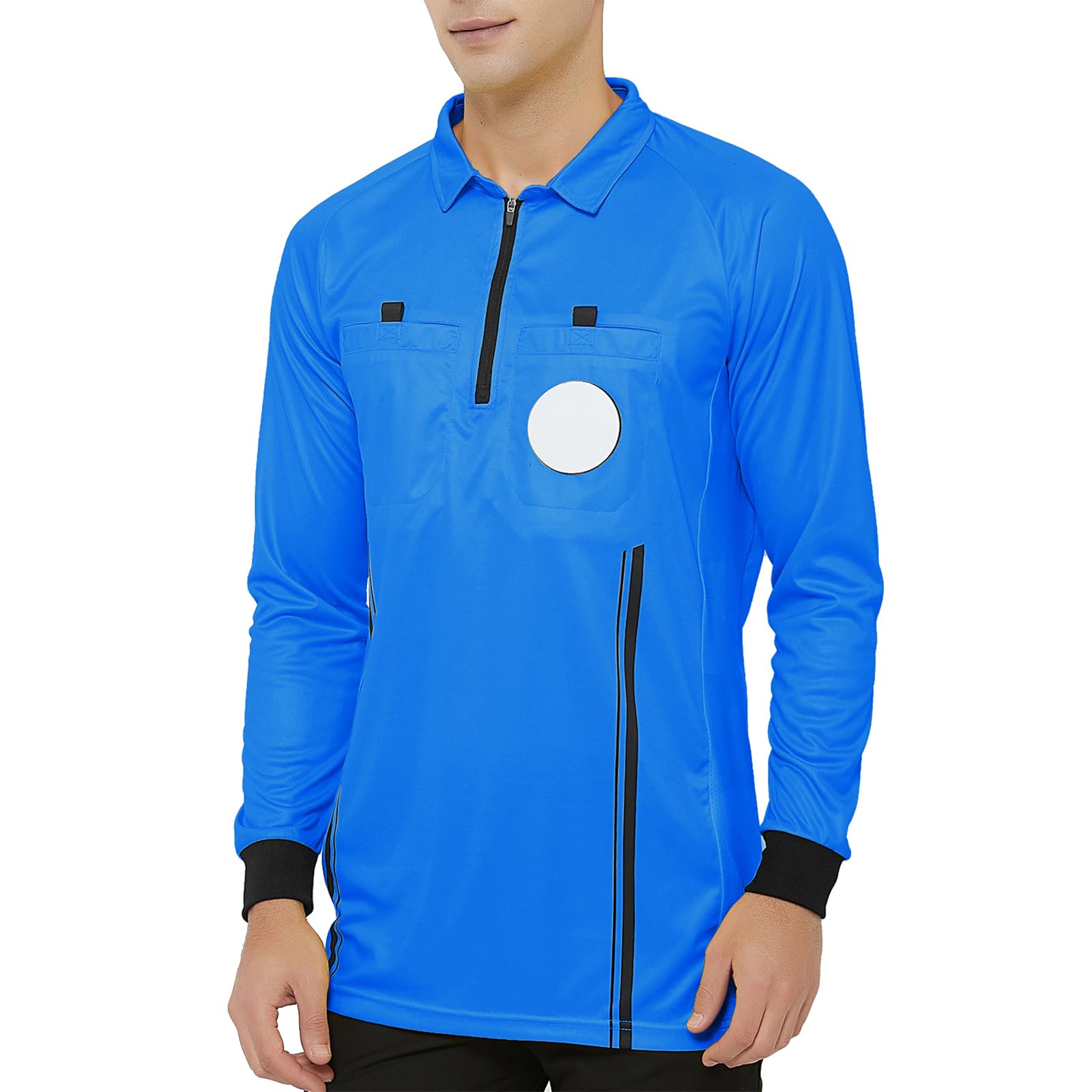 TopTie Camiseta Oficial de árbitro de fútbol de Manga Larga Hombre, Uniforme Profesional de USSF