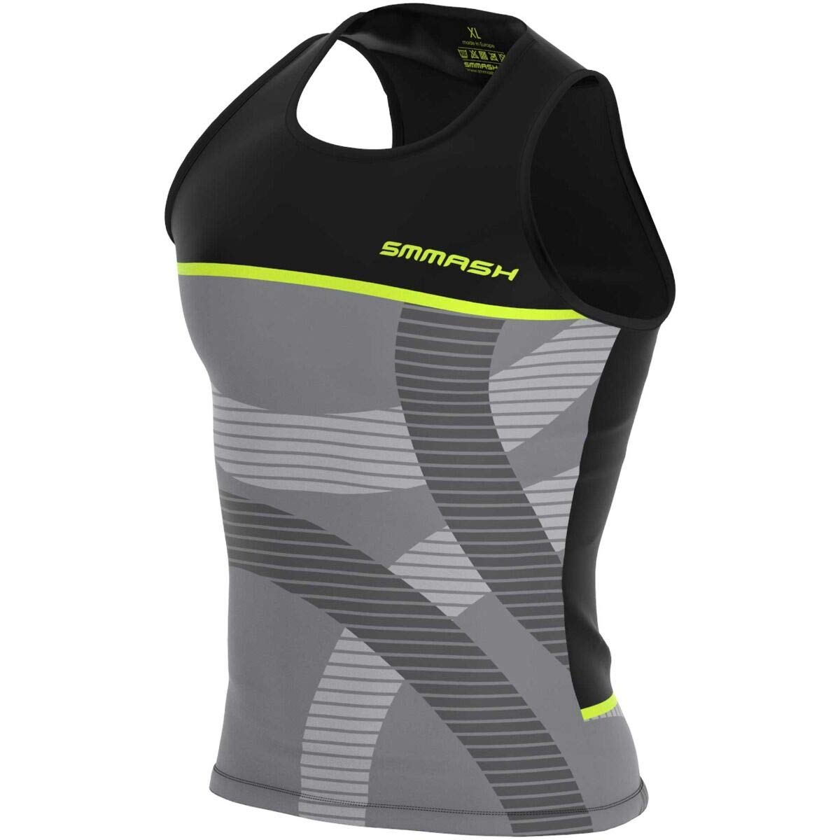 SMMASH Circles Deportiva Ultraligero Top Tank Hombre, Top de Compresión Camiseta Tirantes, Gimnasio, Formación, Crossfit, Material Antibacteriano