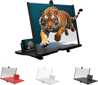 3D HD Screen Magnifier, Universal Smartphone Screen Amplifier with Adjustable Stand, Eye Protection Video Expander, Portab... Price In India