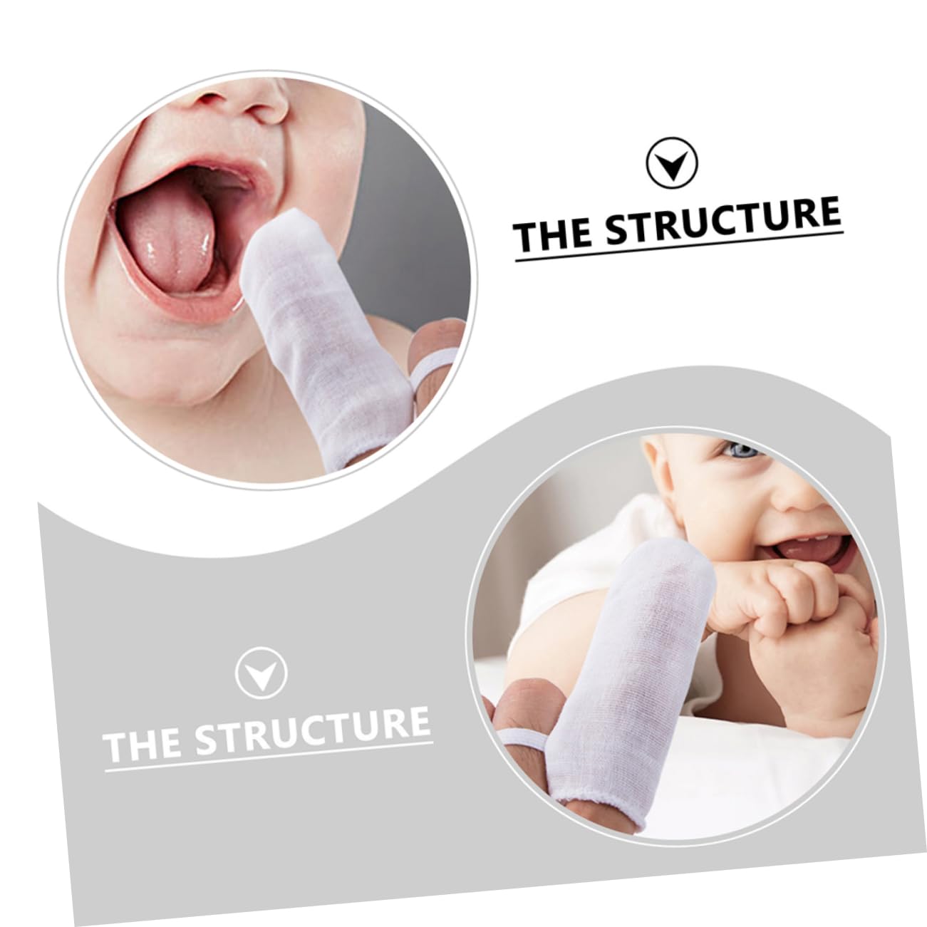 2sets Spazzolini Finger Per Orale Per e Gengive Resistente Abitudini Igieniche Fin