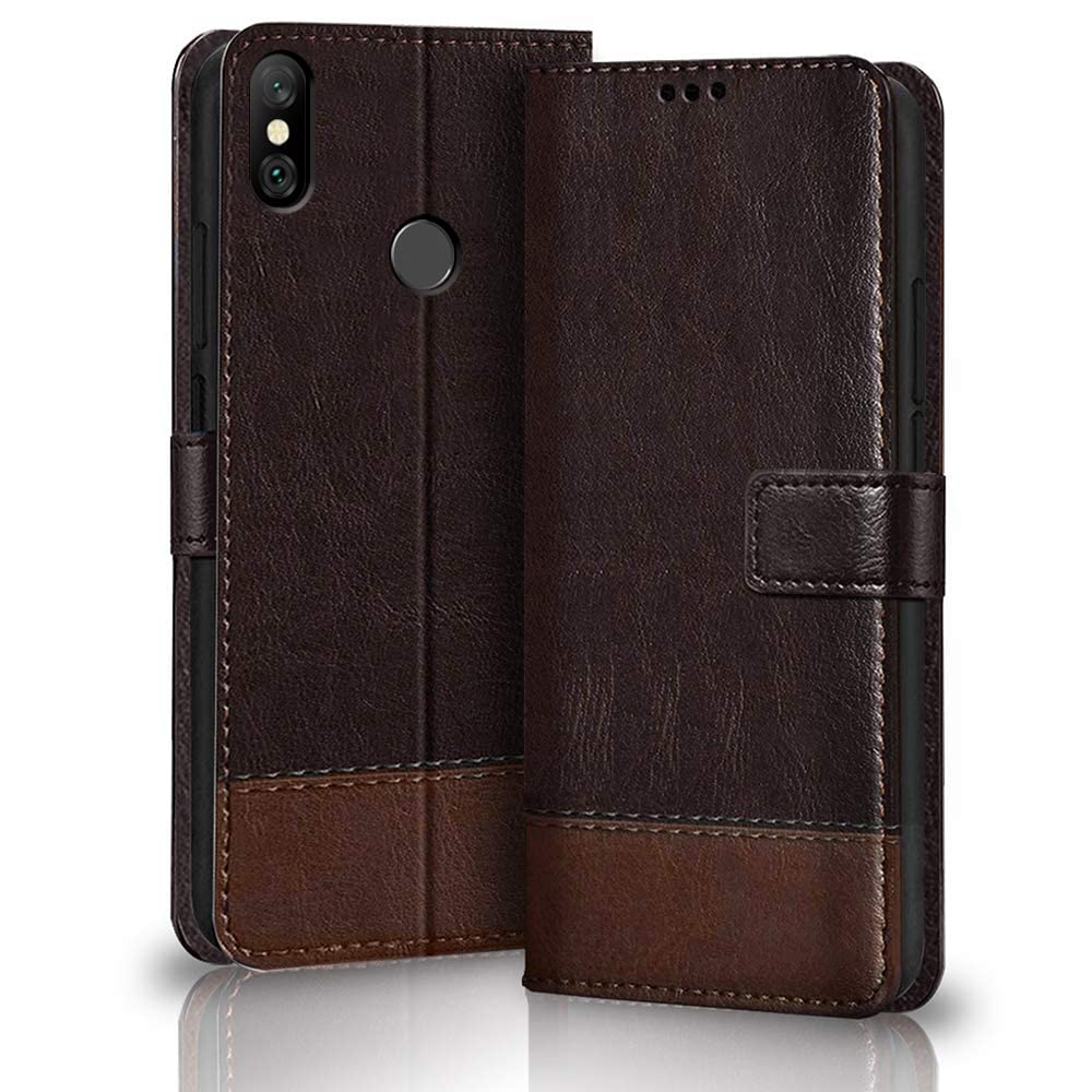 TheGiftKart Flip Back Cover Case for Redmi 6 Pro | Dual-Color Leather Finish | Inbuilt Stand & Pockets | Wallet Style Flip Back Case Cover for Xiaomi Redmi 6 Pro (Coffee & Brown) (B0B8MTT2SZ) Amazon Price History, Amazon Price Tracker