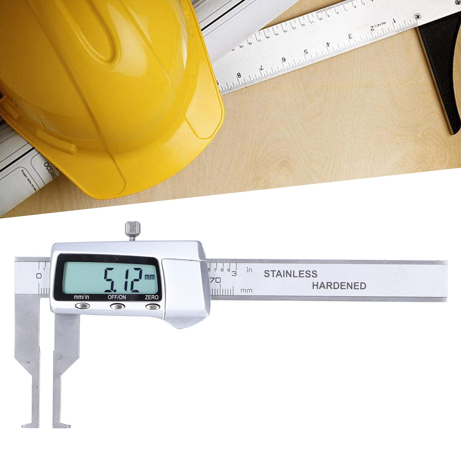 Herramienta de Medición con Calibrador Vernier Digital con Resolución Precisa de 0,01 Mm, Acero Inoxidable, 0-70 Mm, Perfecta para Ingeniería y Aficionados
