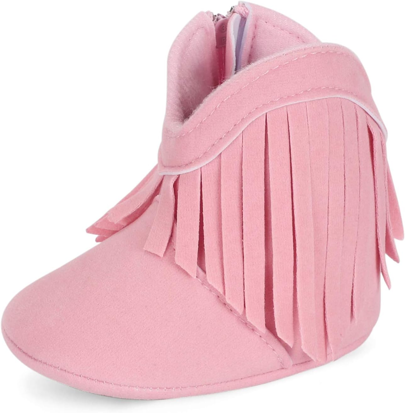 ESTAMICO Baby Girls' Cowboy Tassel Boots 6-12 Months Infant Pink