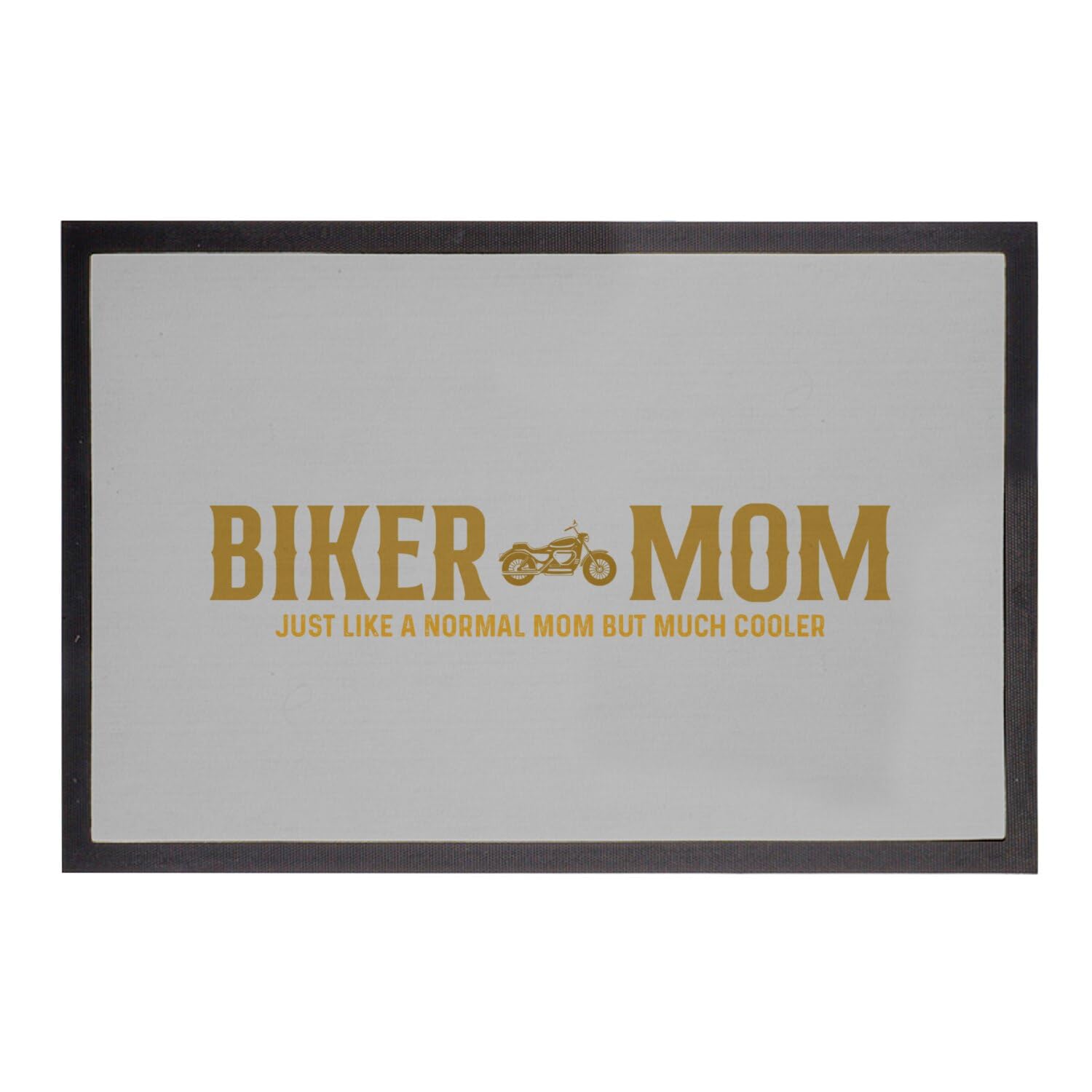 Paillasson Gris Biker Mom Tapis de Sol Nettoyant Entrée Moto 60x40cm Anti-Saleté