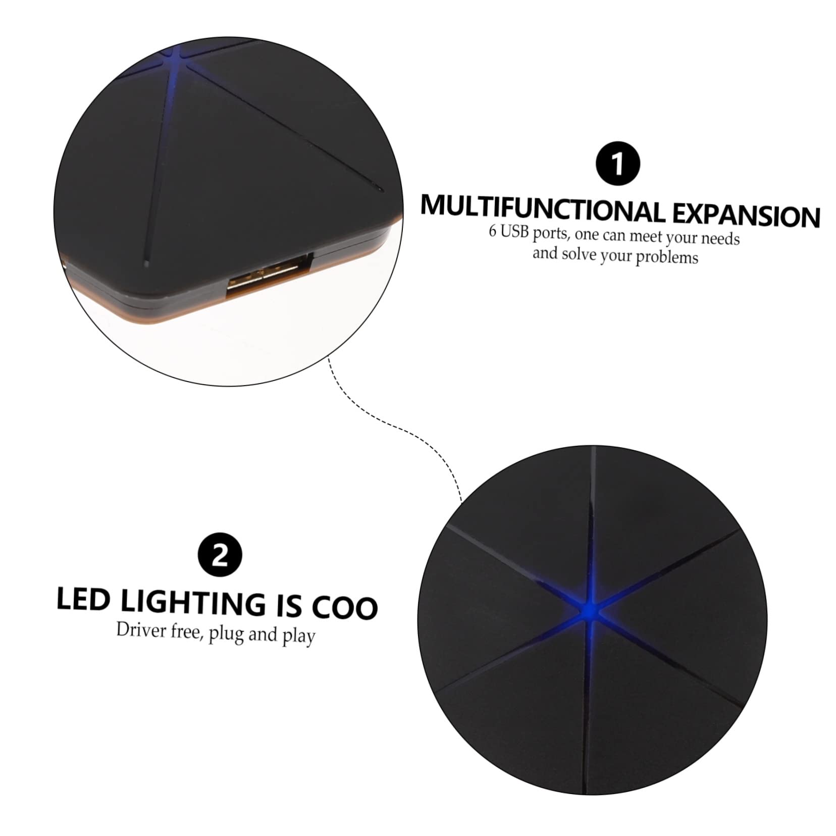 Gatuida 2pezzi Hub Usb Multifunzionale Porte Portatile Otg Adattatore Per Computer e Laptop Trasmissione Design Compatto Per e Casa