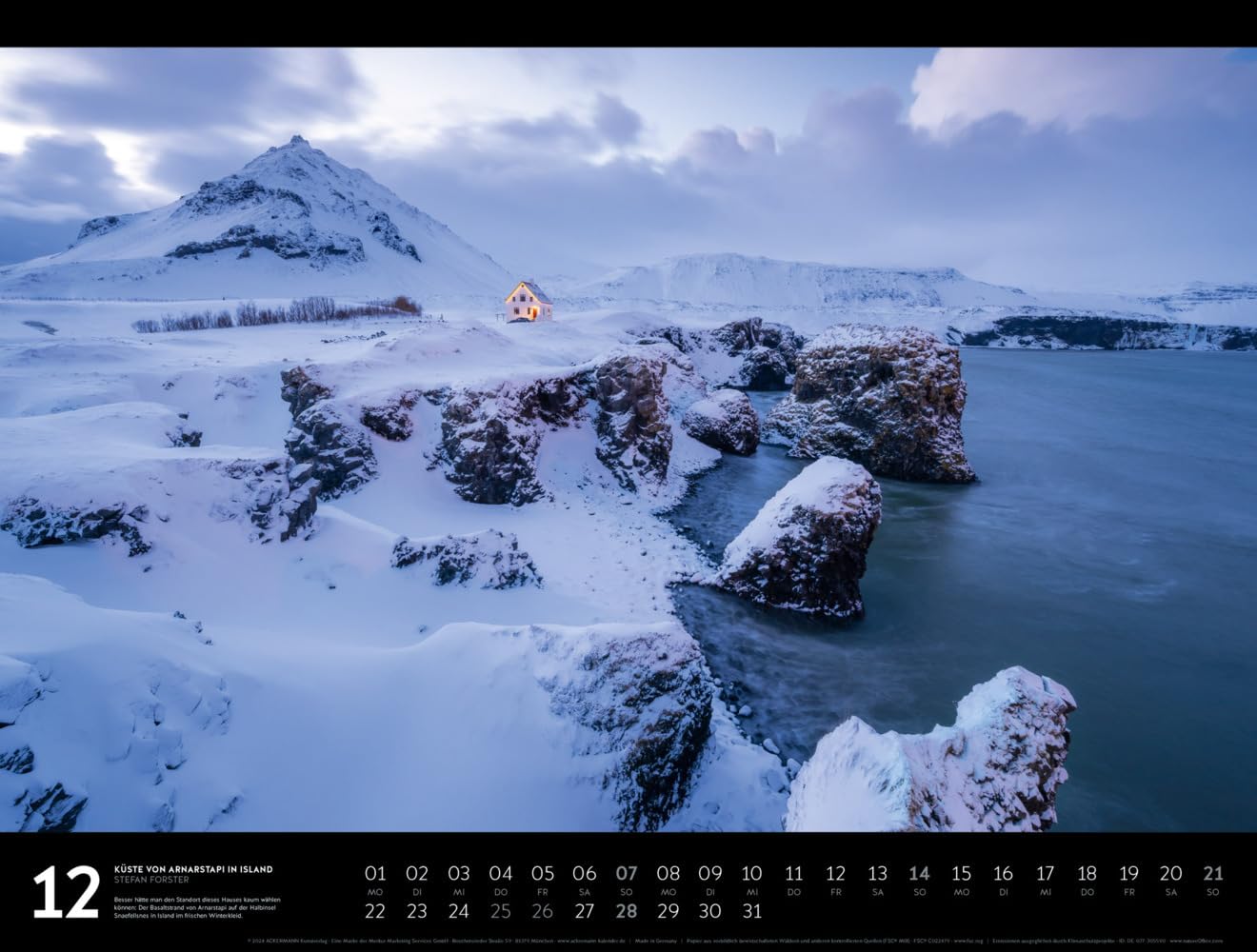 Nordische Welten - Signature Kalender 2025 - Hochwertiger Skandinavien-Kalender im großen Querformat (66x50 cm), Island, Färöer, Grönland, Norwegen