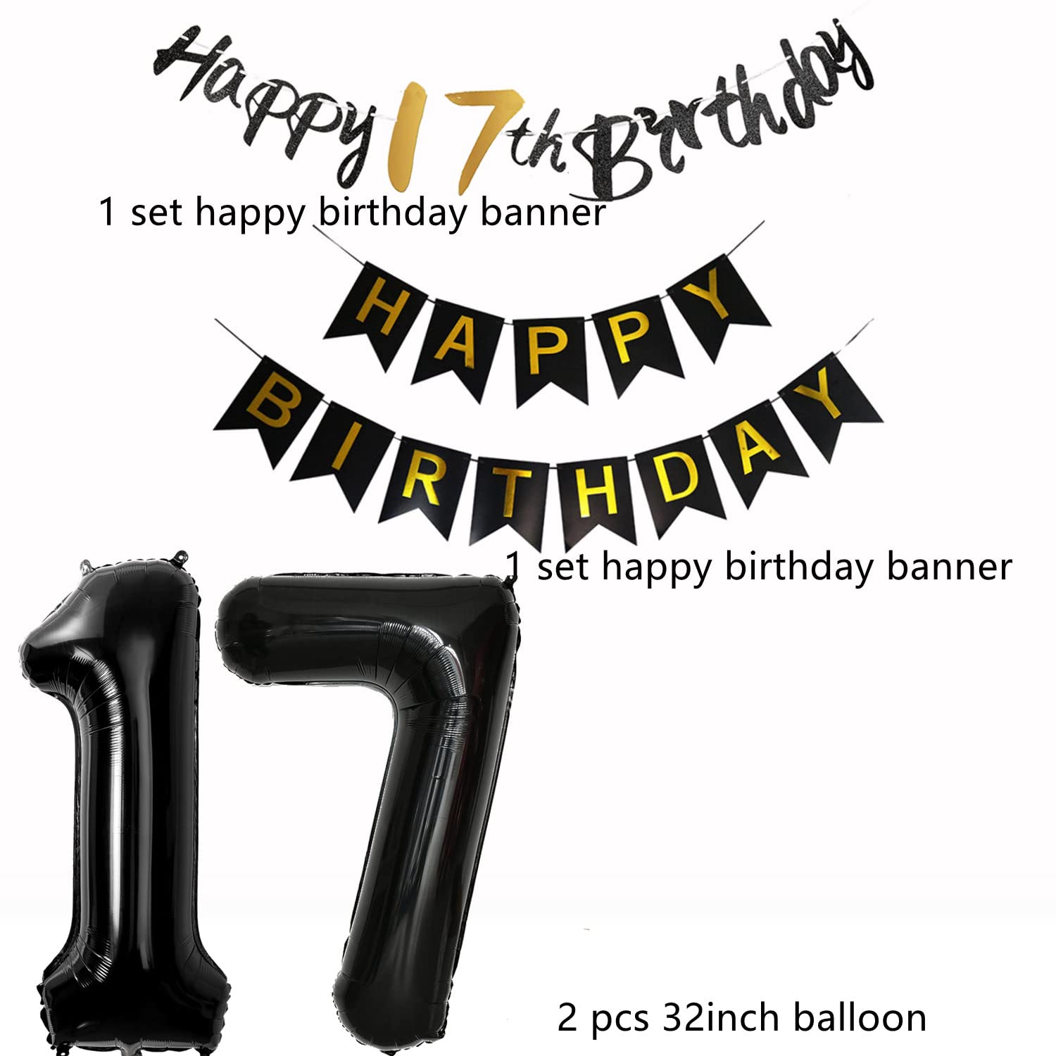 Ouceanwin Ballon 17e verjaardag decoratie jongens meisjes, ballonnen verjaardagsdecoratie 17 jaar kinderen, folieballon wijnfles bier decoratie helium ballon whisky voor 17 jaar verjaardag party