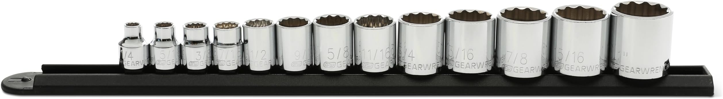 GEARWRENCH 13 Pc. 3/8" Drive 12 Pt. Standard Socket Set, SAE - 80561
