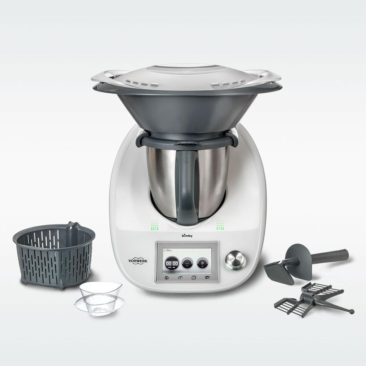 VORWERK BIMBY TM5 Rigenerato come Nuovo – Robot da Cucina Multifunzione con Touchscreen a Colori, Modalità Guidata e Manuale, Bilancia Integrata, Motore 500W e Boccale 2L – Garanzia e Assistenza