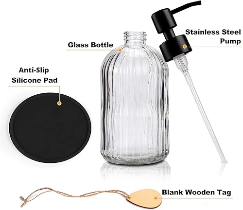 Miniatura 3 de Dispensador de jabón con almohadilla de silicona, calidad premium, dispensador de jabón para platos, dispensador de jabón de manos, bomba de acero