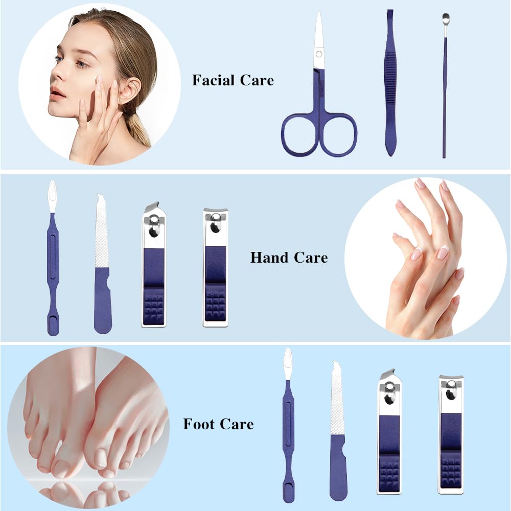Kit de cuidado de uñas, juego de cortaúñas, kit de manicura para mujeres, kit de manicura y pedicura, kit de corte de uñas, juego de manicura profesional, kit de aseo, herramientas de uñas, kit de
