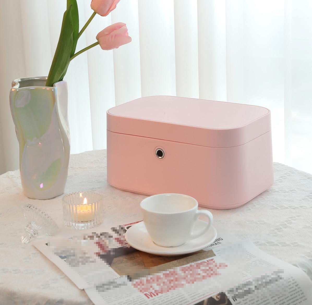 High-End Fingerprint Unlocking Jewelry Storage Box, Colorful Double-Layer Large Space Jewelry Storage Box, Can Not Be Opened Without Entering Fingerprint, Safe and Reliable,Blue - Image 6