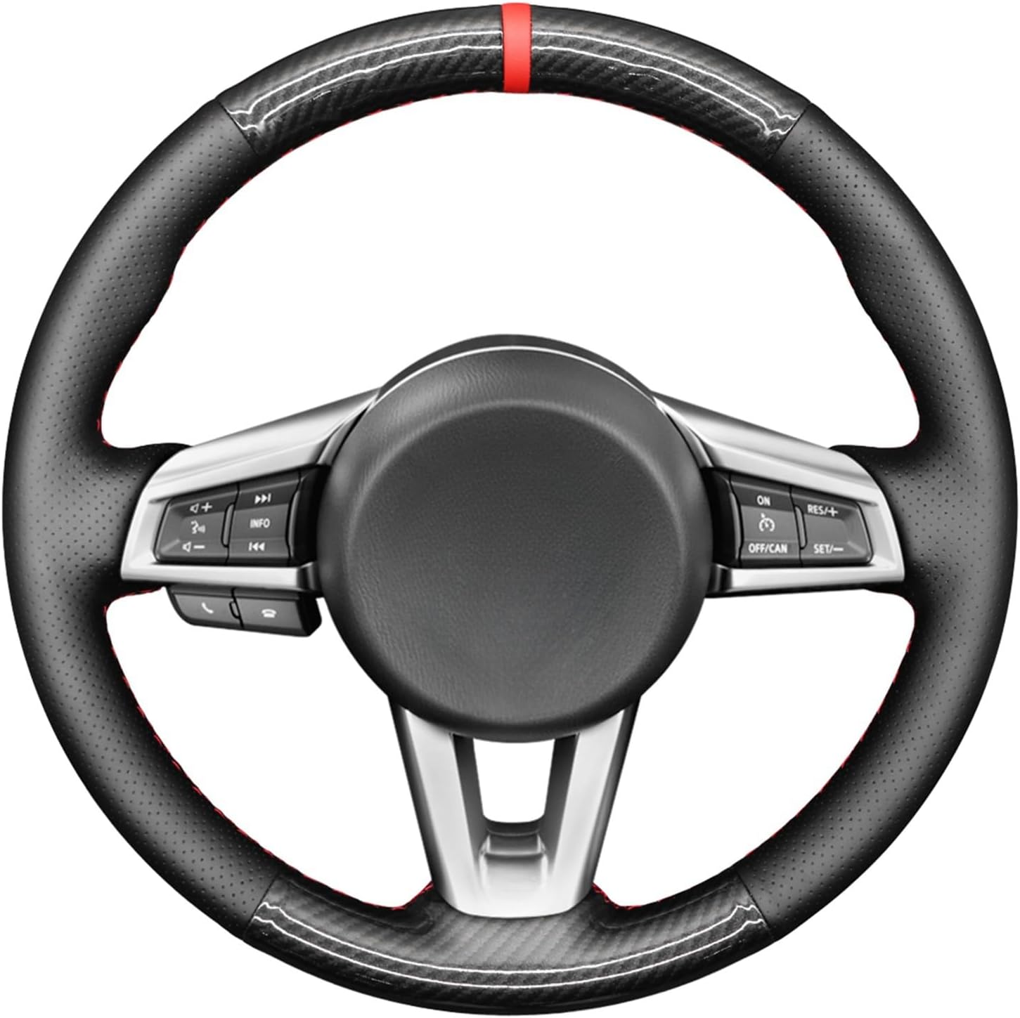 MEWANT Leather Steering Wheel Cover for Mazda MX-5 2015 2016 2017 2018 2019 2020 / MX 5 Steering Wheel Cover