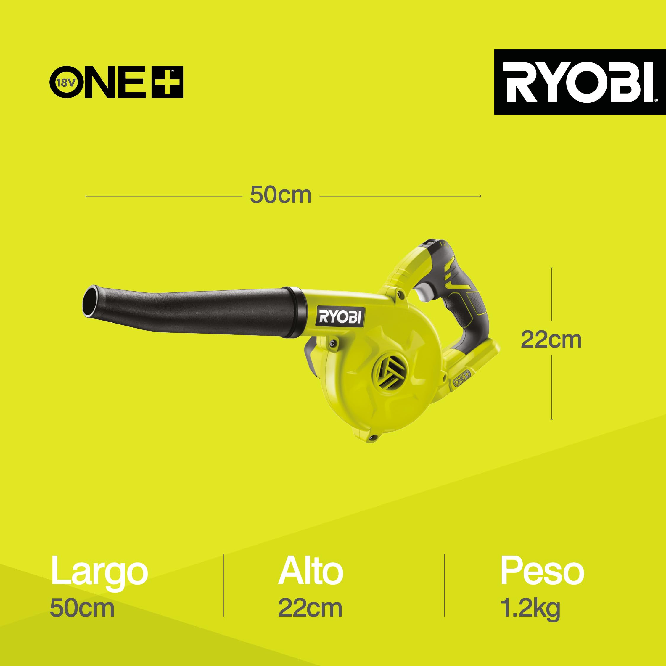 Ryobi Soprador de ferramentas sem fio R18TB-0 18V ONE + (Zero Tool