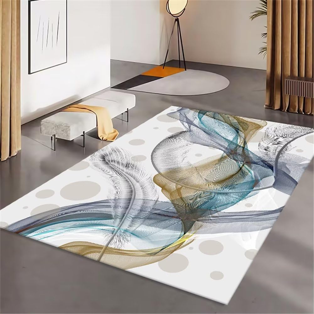 Xiaosua Alfombra De Juegos Bebe Alfombra Infantil Niña Alfombra Salón Dormitorio Estampado Rayas Tinta Azul Salón Dormitorio Soft 200X300Cm Alfombra Habitacion Azul
