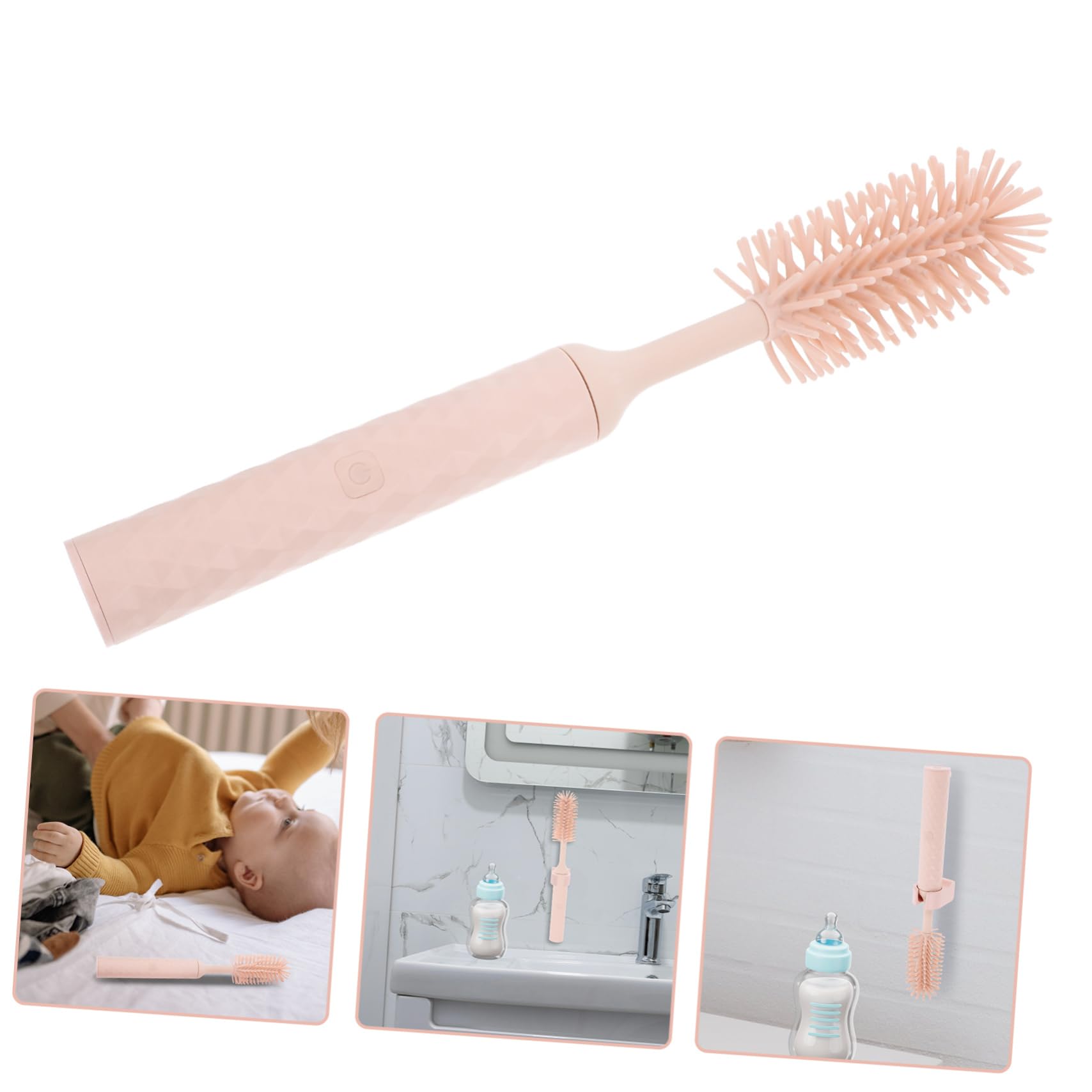 Ciieeo 1set Spazzole Elettriche Ricaricabili Per Biberon Silicone Con Manico Lungo Strumenti Di Pulizia Pratici Per Bottiglie e Bicchieri Per Pulizia Rapida e Efficiente Di Biberon e