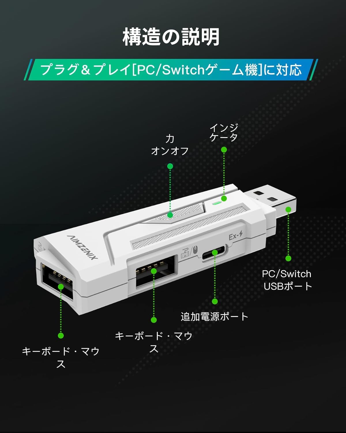 Amazon.co.jp: 用キーボードとマウスコンバーター、AX200ゲーミングKnM