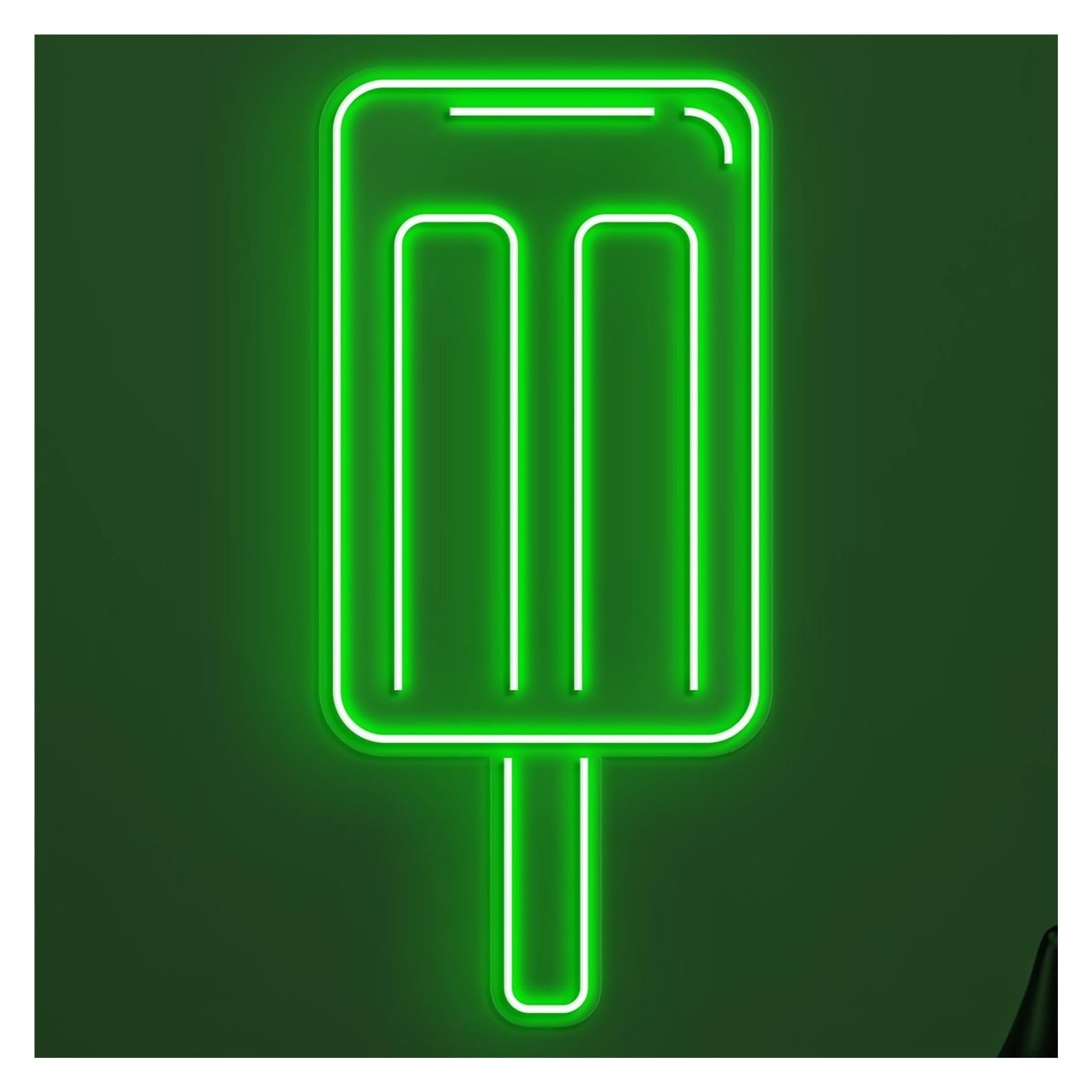 RONGCH Hanging Art Signs Popsicle Neon Sign, Suitable for Shop Club Decor with Brightness Adjustable 38cm(Green)