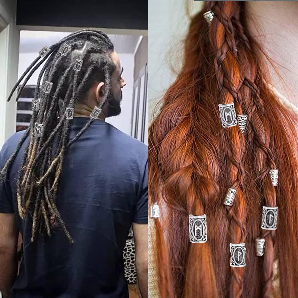 2 Perline Per Barba E Dread &ndash; Martello Di Thor Mjolnir &ndash; Acciaio Inox, Celtico, Vichingo
