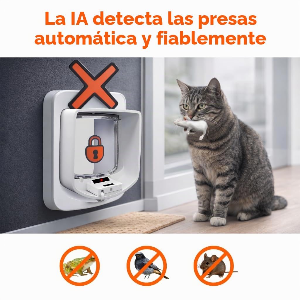 ZeroMOUSE 2.0 – Extensión para gatera con Microchip | Puerta para Gatos con Detector de presas (Ratones y pájaros) + Lectura de Chip | App incluida