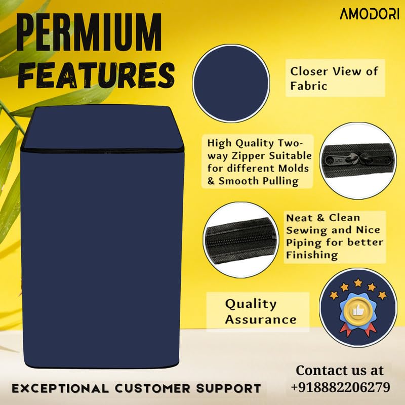 Image of Waterproof Top load washing machine cover Compatible for LG 7 Kg (T70AJMB1Z) Solid Blue Print