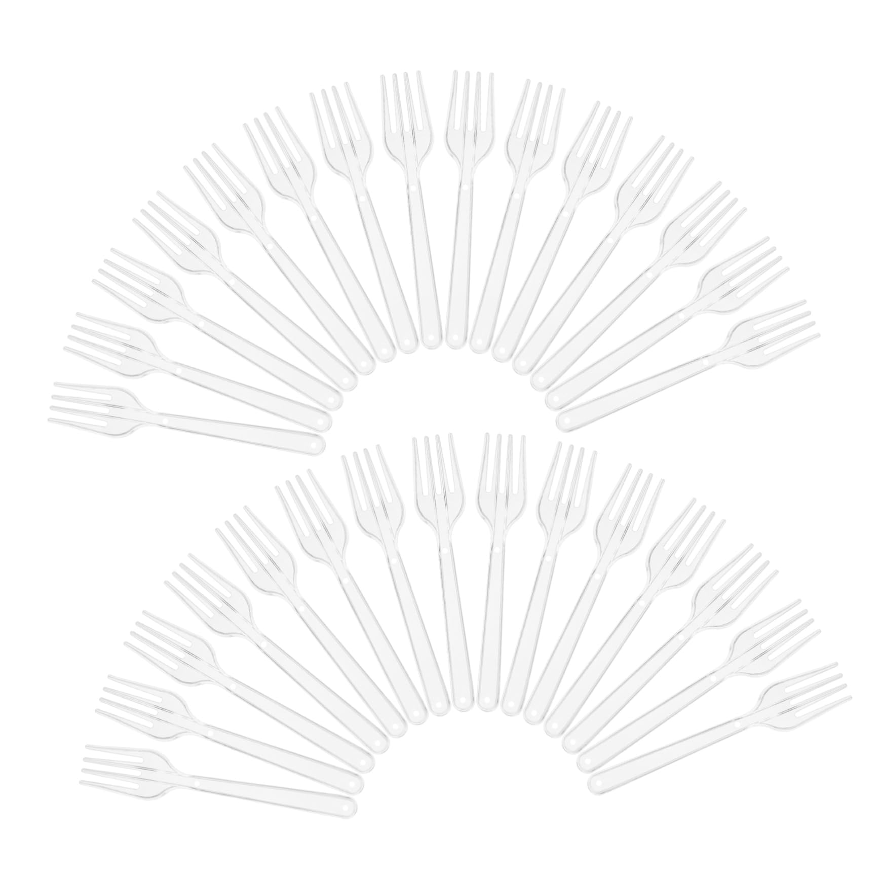 BEBEMOKO 100pcs Plastic Forks Transparent Cutlery for Parties Events and Daily Use Convenient Heavyweight Utensils for Steak Fruits and Desserts