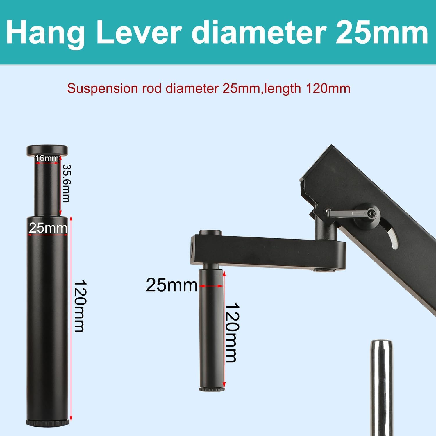 Microscope Folding Bracket 50mm Fixing Clip Suspension Rod Diameter 25mm 1