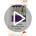 Image of LaVichitra 2 Piece Premium Door Curtain with Floral Net - 7ft, Purple