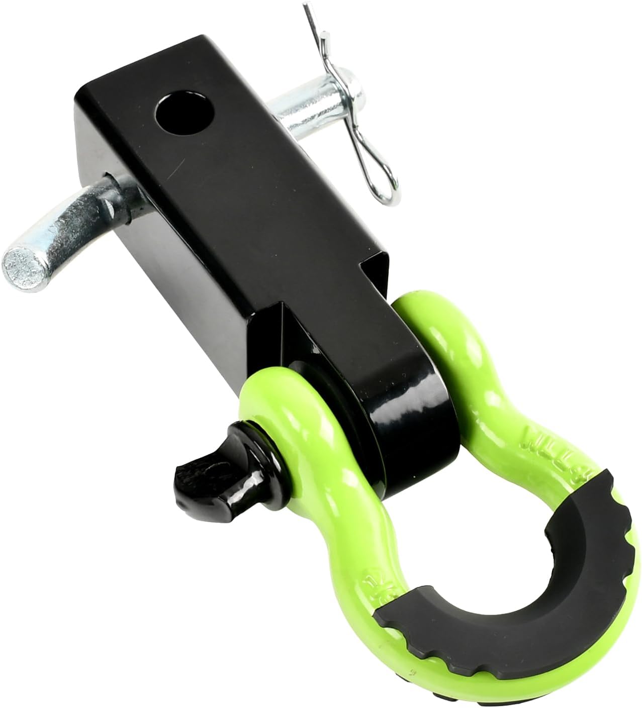 2 Inch Shackle Hitch Receiver 45000Lbs Breaking Strength 3/4" D Ring Shackle Tow Hitch Receiver for Vehicle Trailer Trucks Jeeps Recovery Off-Road - Green