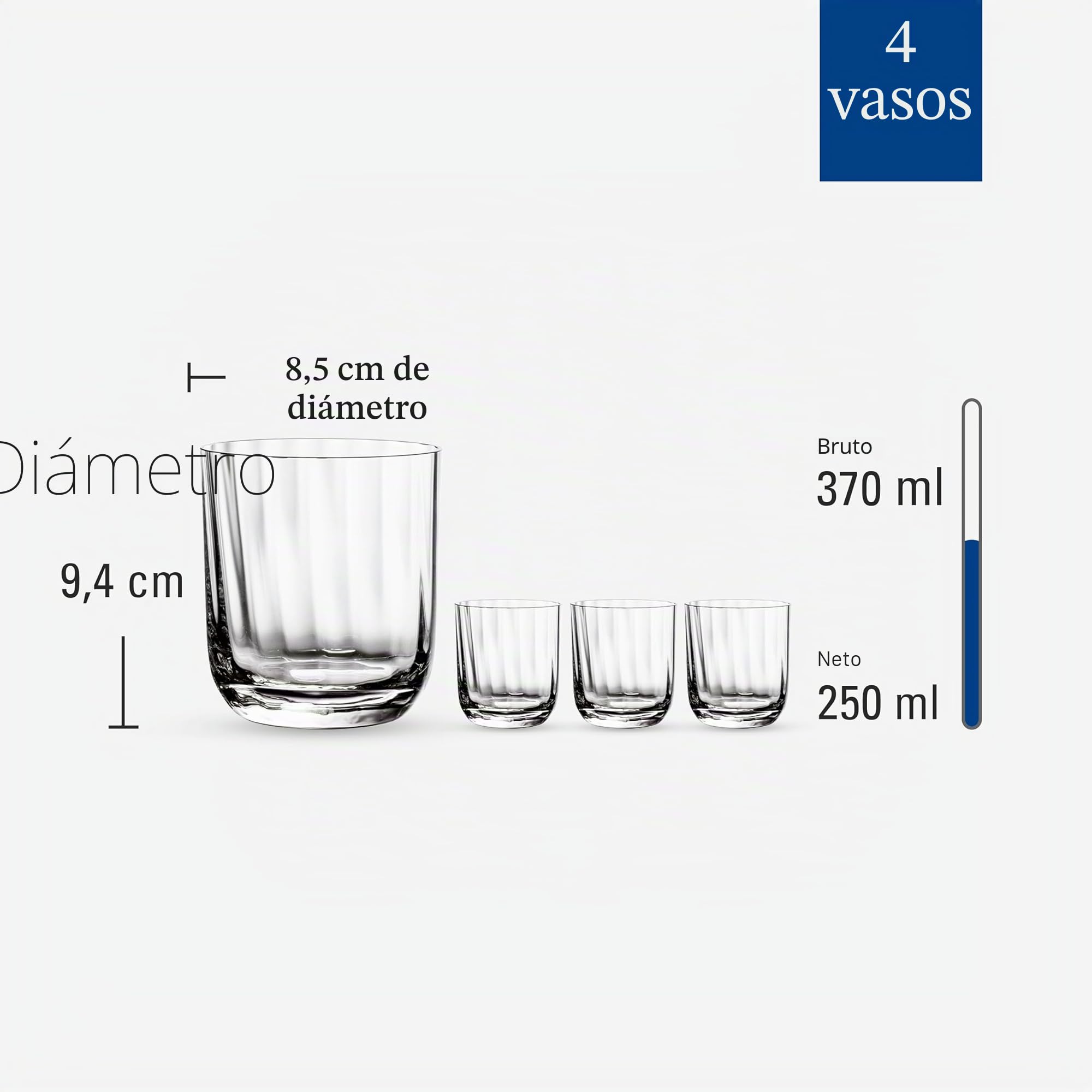 Villeroy & Boch – Rose Garden Vaso Juego De 4 Claro, Apto Para Lavavajillas, Vasos De Agua De Cristal, Set Vasos, Copas De Agua, Vidrio De Cristal