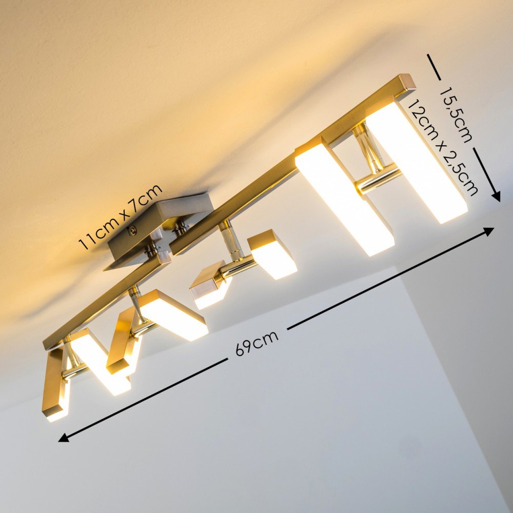 Plafoniera LED Sakami - Lampada da Soffitto 1400 Lumen 3000 Kelvin - 8 Spot Faretti LED mobili - Plafoniera Design Moderno e Personalizzabile