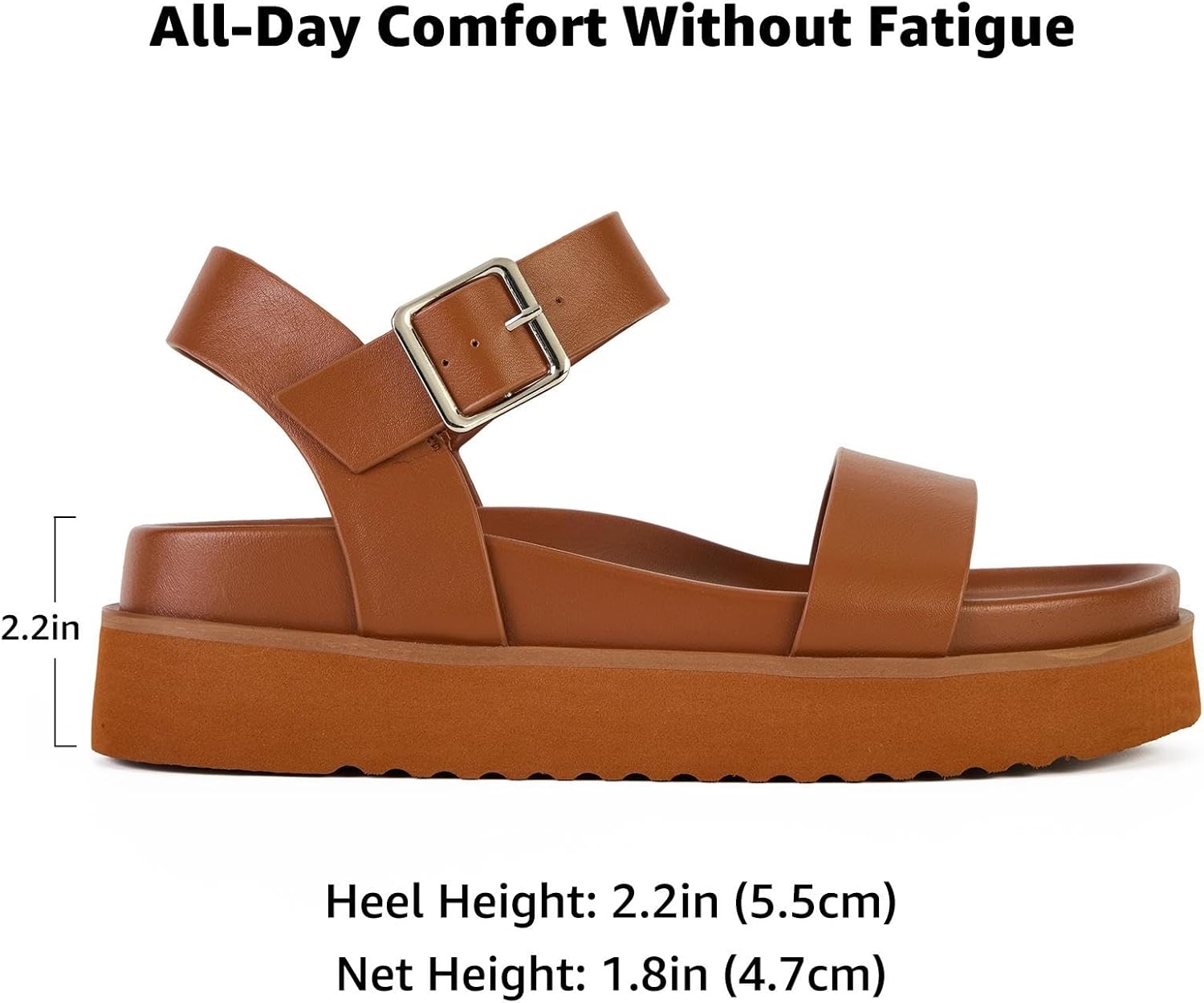 Yavero Womens Platform Sandals Open Toe Summer Sandals Low Wedge Sandals - Image 5