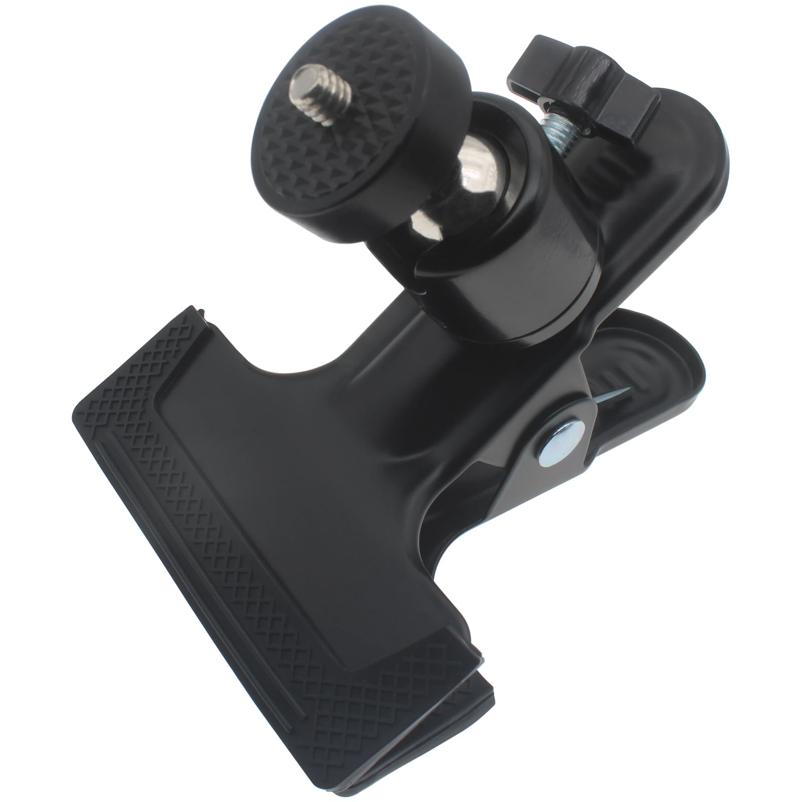 HAJXZH 1PCS Tripod Camera Clamp Multifunctional Reflector Holder Black Camera Clip Mount with 360 Swivel Ball Head and 1/4" Screw Suiteble for Video