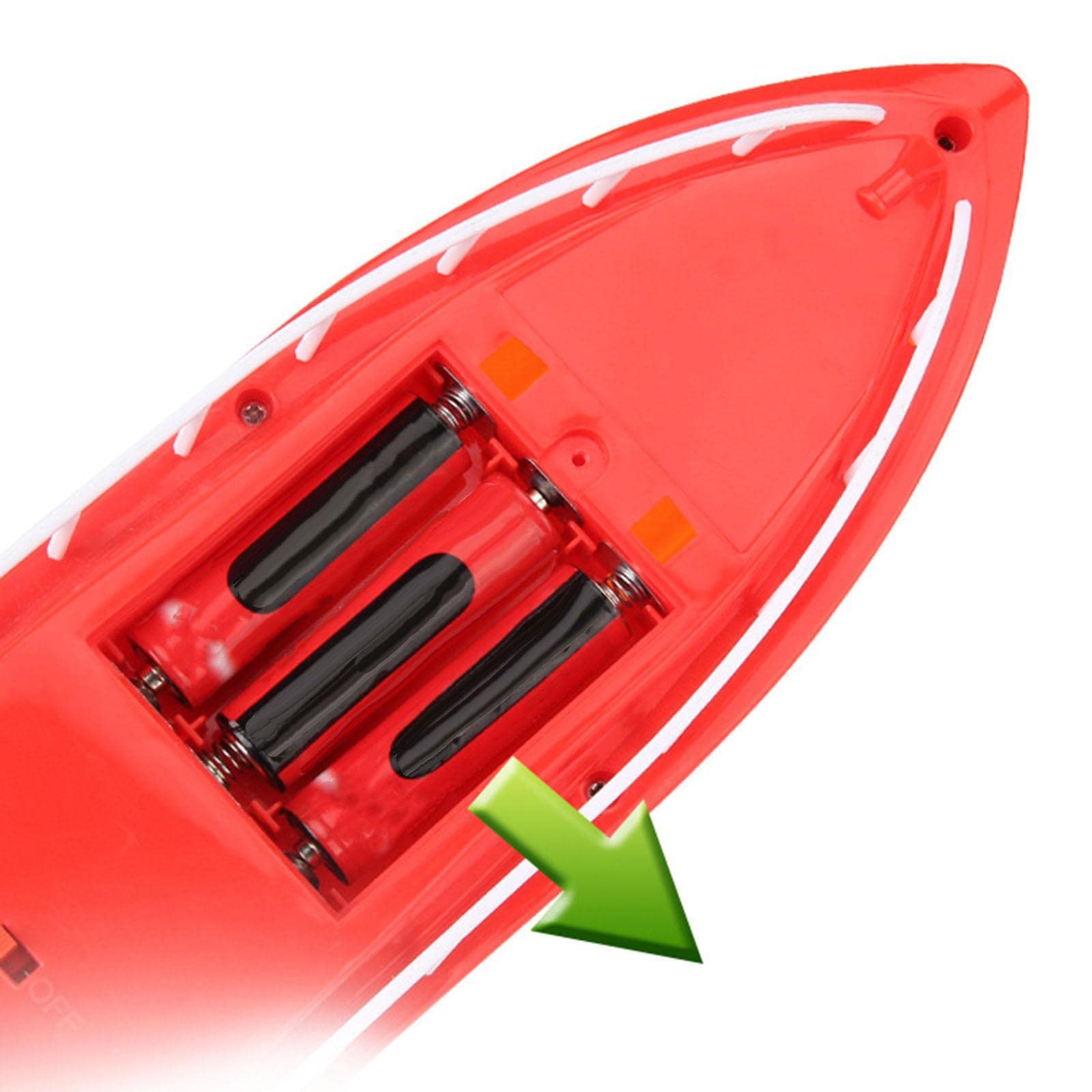 Lancha Motora Eléctrica Teledirigida, Barco de Juguete para Niños Y Adultos, Rojo