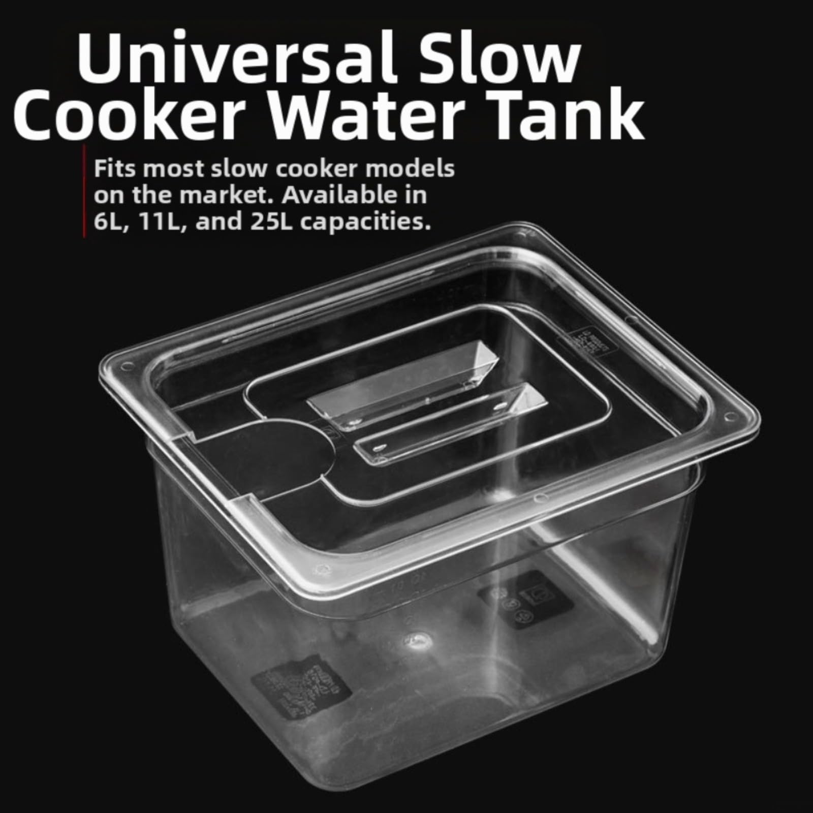 Contenitore Sous Vide da 6 litri con coperchio, serbatoio dell'acqua in policarbonato per uso alimentare per fornelli a immersione, pentola trasparente con scala e manico per cucinare a bassa
