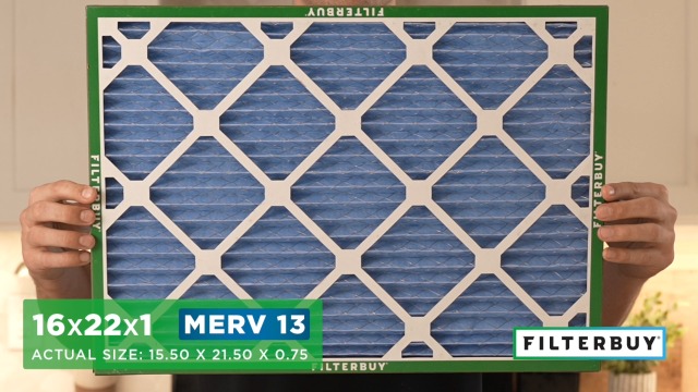 Image of Filterbuy 16x22x1 Air Filter MERV 13 Smoke & Allergy Defense (4-Pack) | Electrostatic Pleated HVAC AC Furnace Filters Replacement, Made in USA (Actual Size: 15.50 x 21.50 x 0.75)