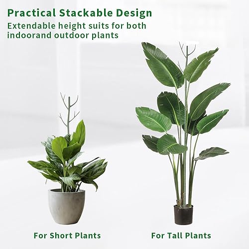 Miniatura 4 de April'sWorld Estacas de soporte para plantas en macetas de interior, estacas de soporte ajustables de 27 pulgadas, estacas de enrejado para plantas