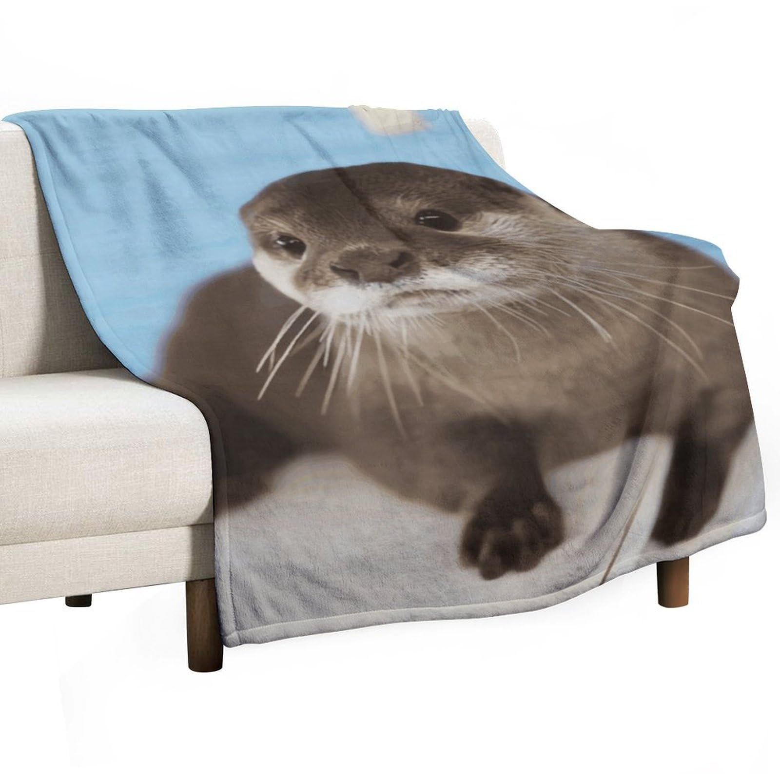 Couverture polaire loutre pour cocooning sur le canapé 127x178 cm