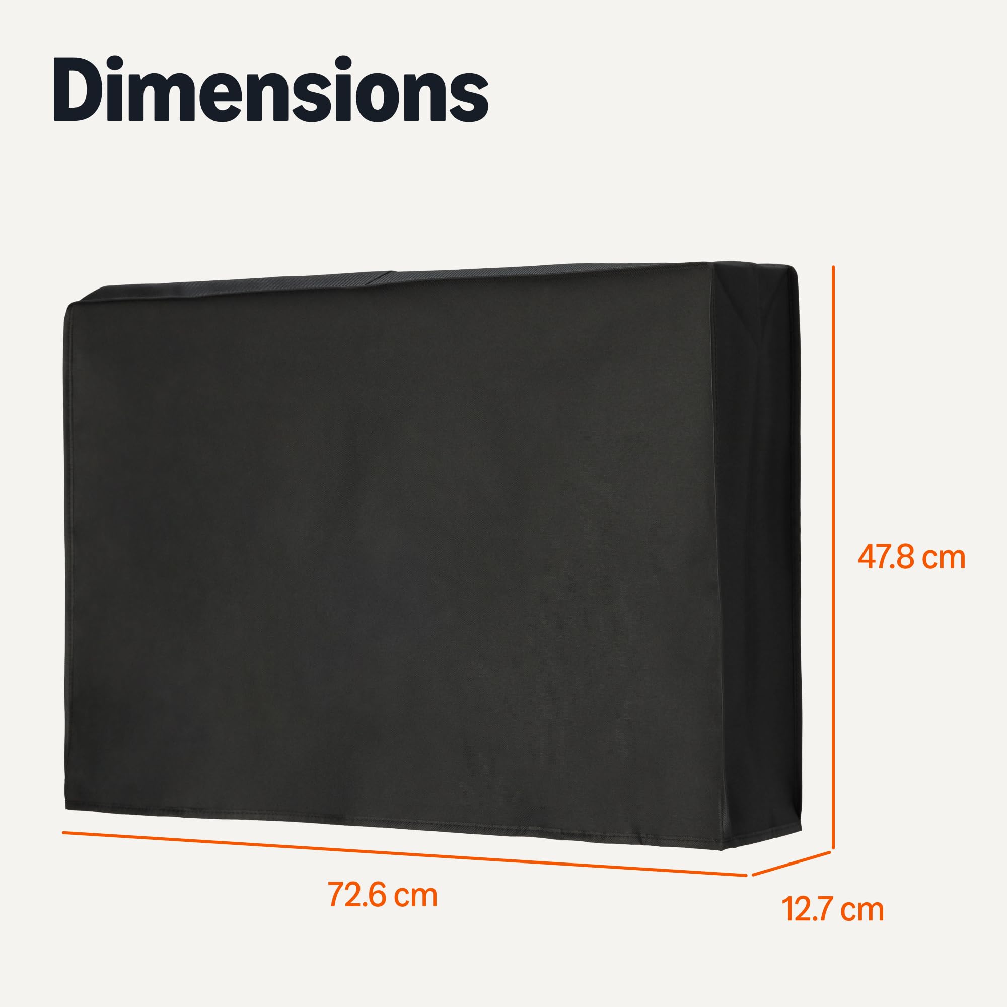 Amazon Basics Housse de Téléviseur d’Extérieur Imperméable 28-32 Pouces Écran Plat 72,6 x 12,7 x 47,8 cm Noir