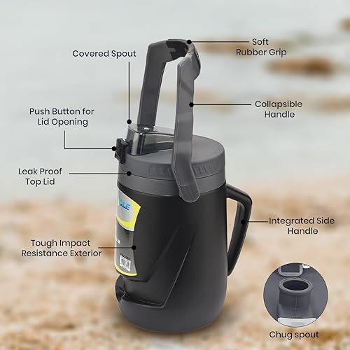 Miniatura 4 de Jarra de agua aislada reutilizable, jarra de agua portátil a prueba de fugas, jarra de agua aislada de 85 onzas con boquilla, botella de agua