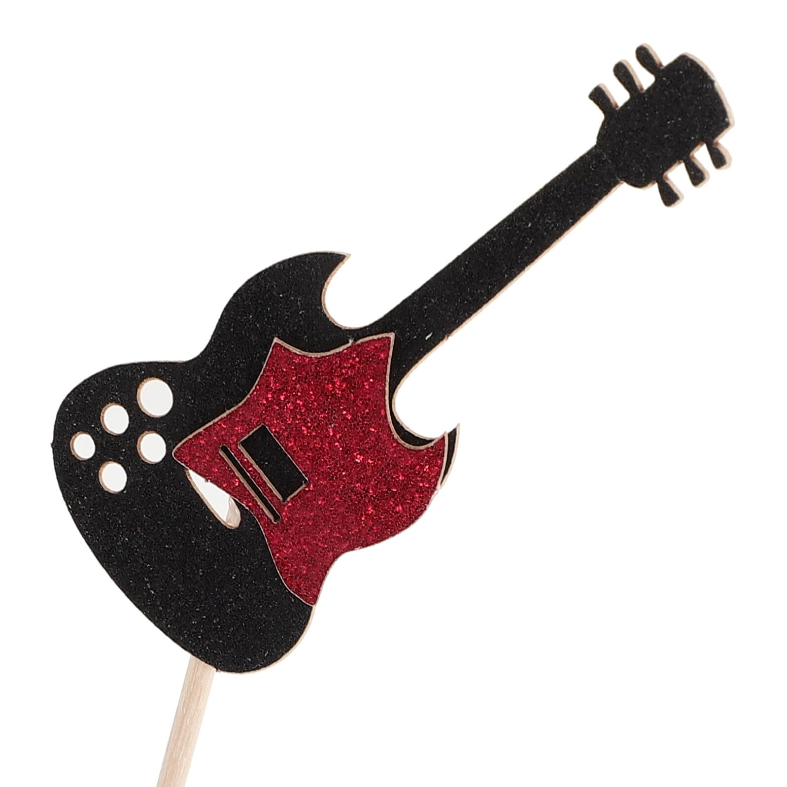 24 Topper Per Cupcake A Forma Di Chitarra E Vinile, Stuzzicadenti Musicali Per Feste Rock E Compleanni