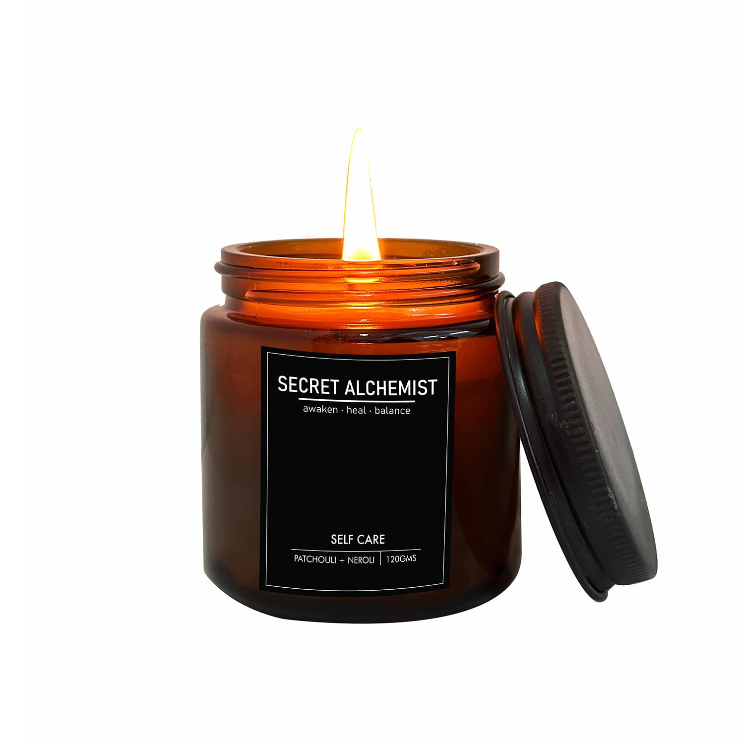 Secret Alchemist SelfCare Candle - Aroma Candles with Patchouli and Neroli Fragnance | Scented Candle (Pack of 1 - 120g)