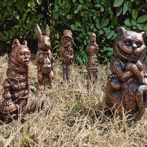SBOMB Wonderland Garden Sculpture Set, Alice in Wonderland Statue...