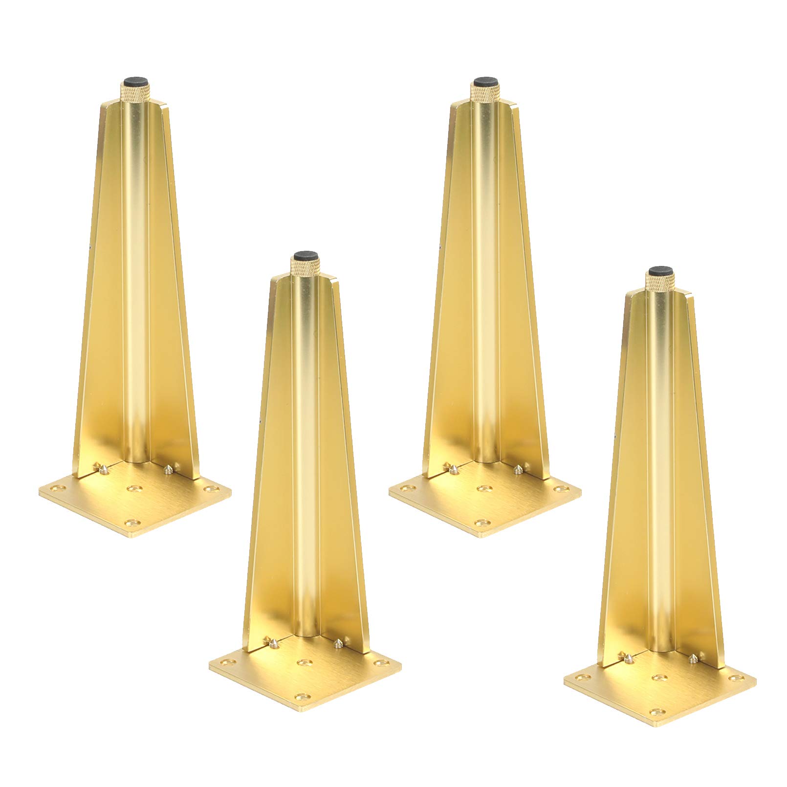 Gambe per mobili, Gambe Regolabili per mobili, Confezione da 4 Piedini per mobili, Gambe per tavoli Conici Regolabili per mobili, Piedini da Cucina, per TV, scrivania, di，Gold-10cm