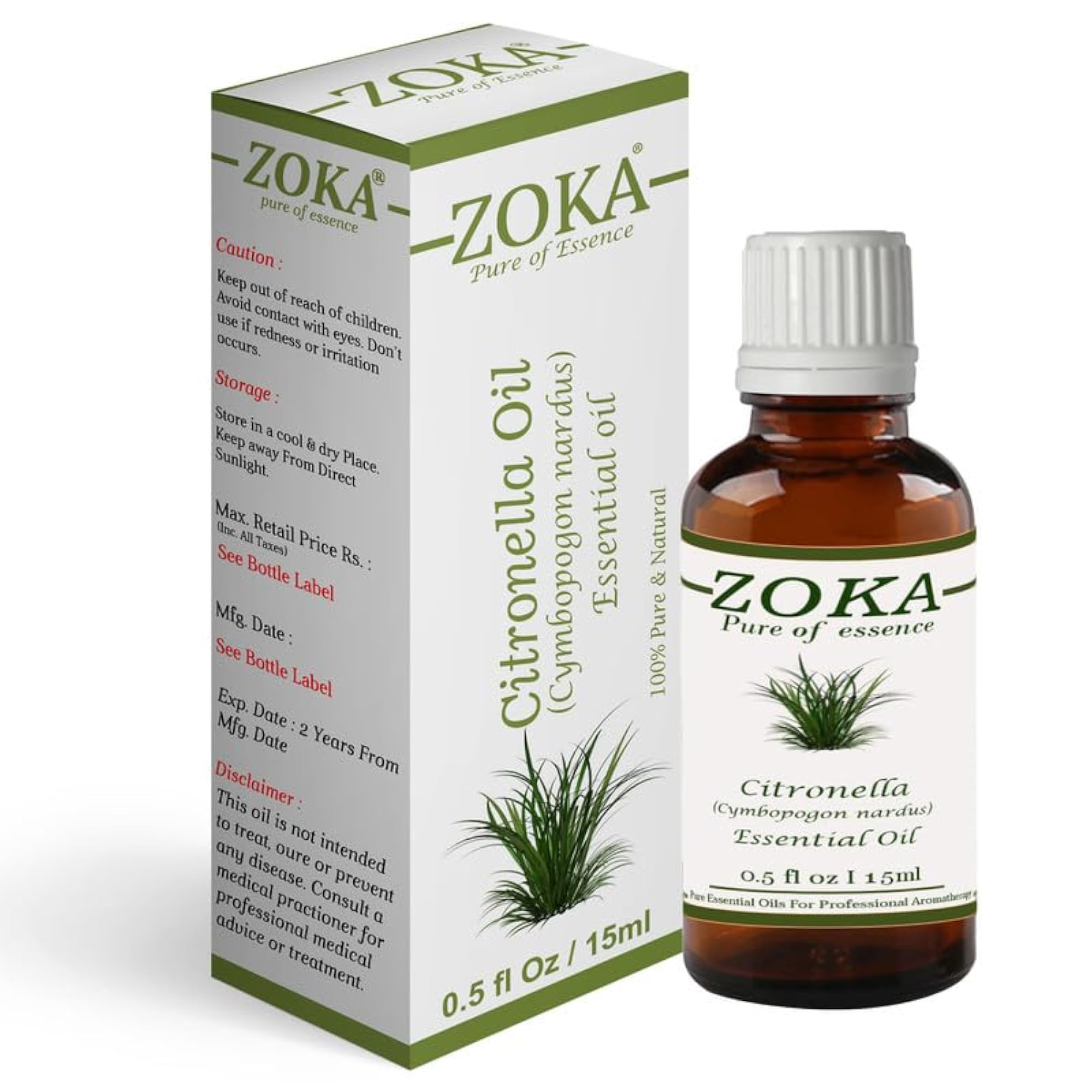 Zoka Citronella Essential Oil, 15ml Pack of 6