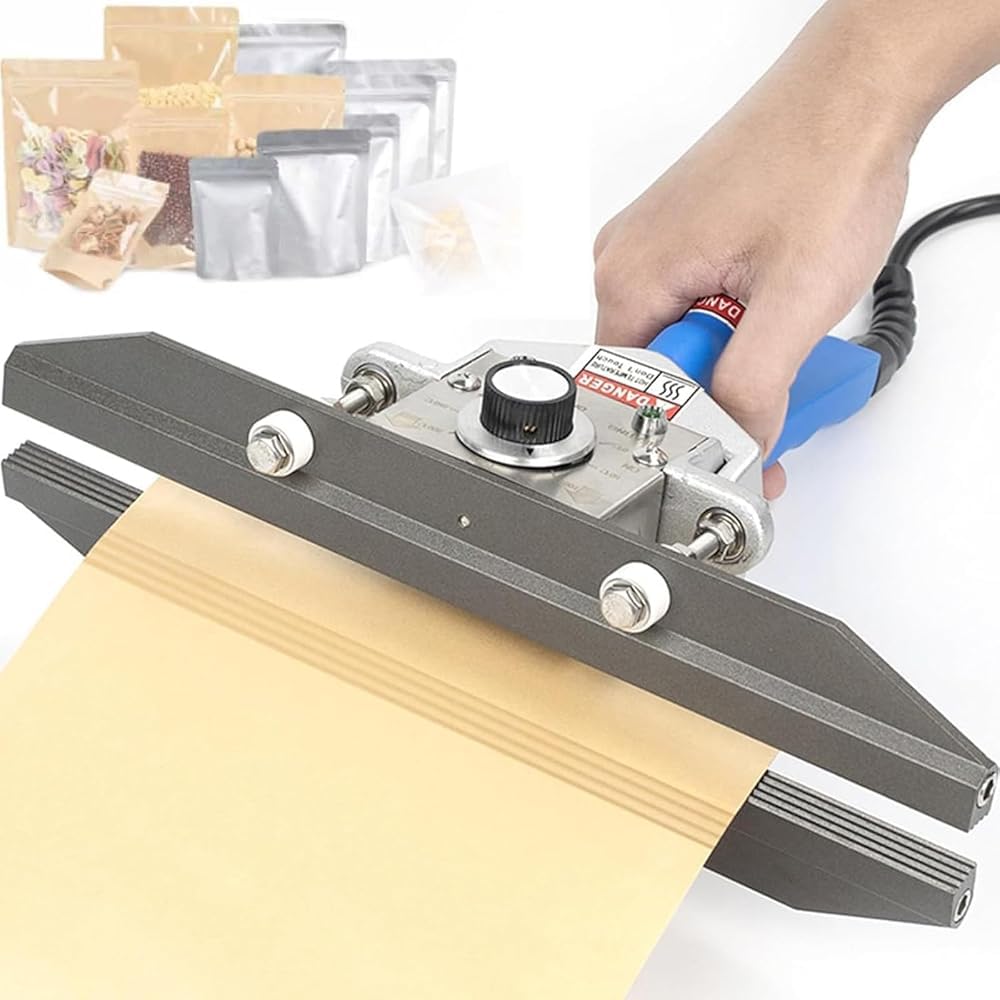 Sellador térmico portátil de mano para bolsas de plástico, tipo integrado para sellado de aperitivos y almacenamiento de alimentos