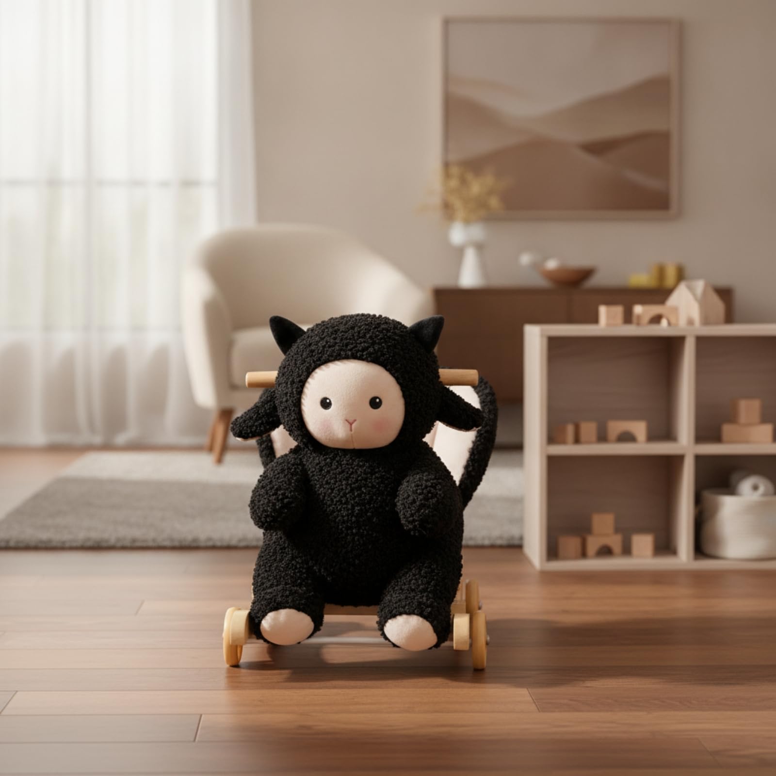 Gralara Pecora a in Peluche Imbottito a in Peluche Robusto Giocattolo Cavalcabile per Bambini Piccoli