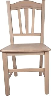 Sedia Silvana, in Legno Massello, con Seduta Imbottita, Paglia o Massello, Vari Colori Disponibili, 100% Made in Italy, Ordine Minimo 2 Pezzi (Rovere Sbiancato, Seduta Massello)